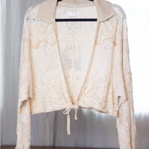 Anthropologie Cream Knit Women's Bolero size XS/S New with Tag